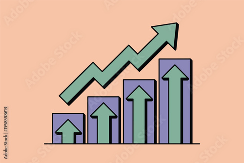 Business Growth Bar Chart with Upward Trend, financial growth concept Free Download Business Growth Bar Chart with Upward Trend, financial growth concept - GFXLoad