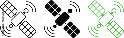 Satellites with varying communication and connectivity technologies illustrated