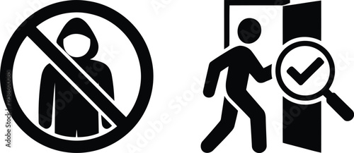 Clear signs indicating security protocols no unverified entry and allowed access after examination
