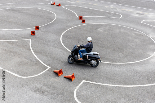 Motorcycle Driving Test Training Course Rider Practice Safety Skill Traffic Education