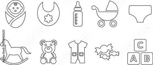 Baby and toddler icons and objects