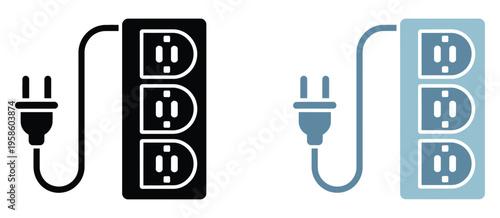 Electric socket power outlets with plug, electricity socket power plug, vector illustration for home, office, and electronic device design