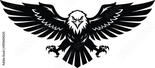 Flying eagle logo silhouette. 