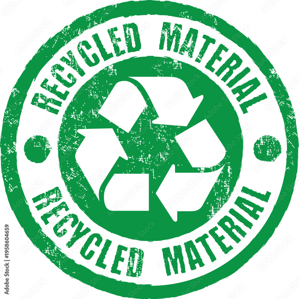 Obraz premium Recycled Material. Green Rubber Stamp.