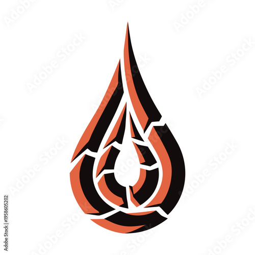 Black and orange of a flame with white highlights fire blaze