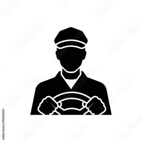Professional Driver Silhouette Icon