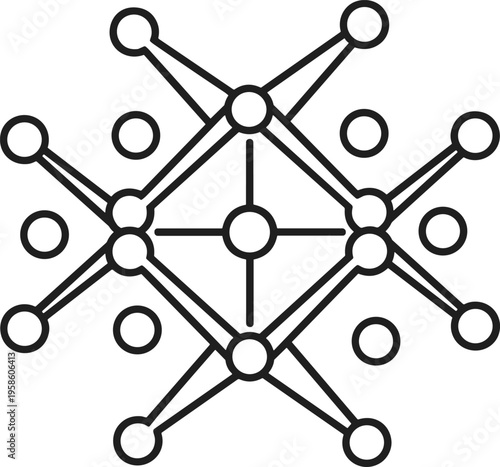 Network icon nodes links molecular data for science infographic vector