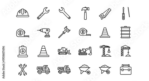 Collection of Construction Tools and Equipment for Building Projects