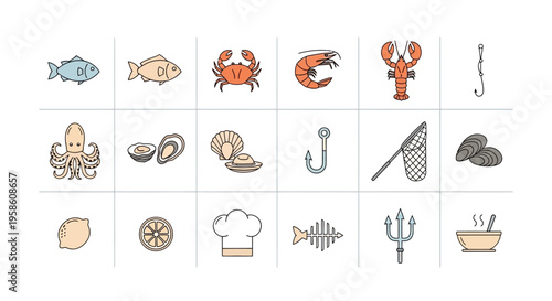 Collection of Soft Colorful Marine Creatures and Ocean Elements for Educational Use