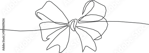 Illustration of minimalist  stylish one line drawing of a bow tie.