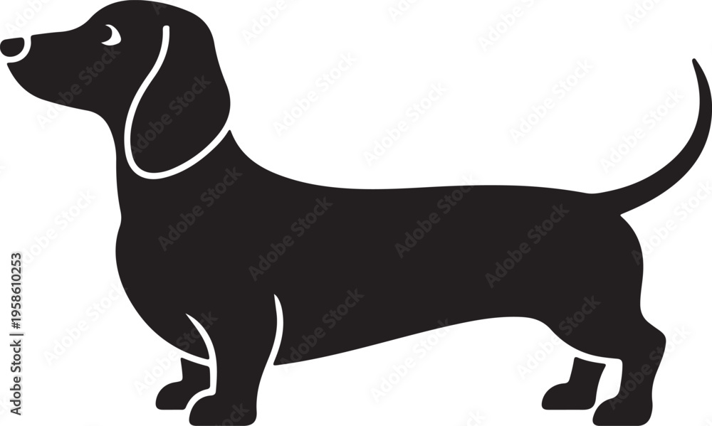 Obraz premium Dog Silhouette Icon,Dachshund Dog Silhouette Icon
