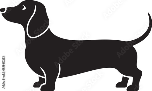 Dog Silhouette Icon,Dachshund Dog Silhouette Icon