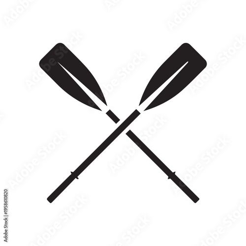 Icon of boat oars on white background 