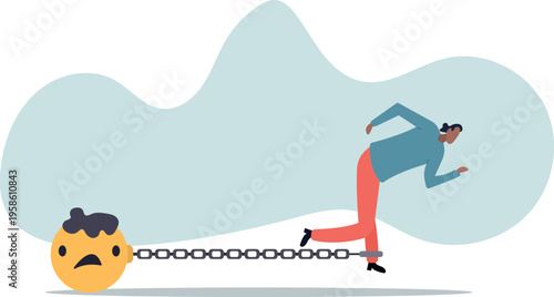 Stressed burden, anxiety or negative thinking, anger or emotional causing problem, mental health or depression,human life and situation.