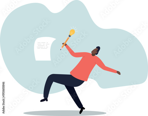 Copywriter or blogger, creative idea and inspiration to begin writing, imagination to success in work, talent and skill.human life and situation.