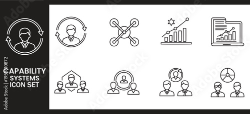 Capability Systems and Strategic Workforce Integration Icon Set