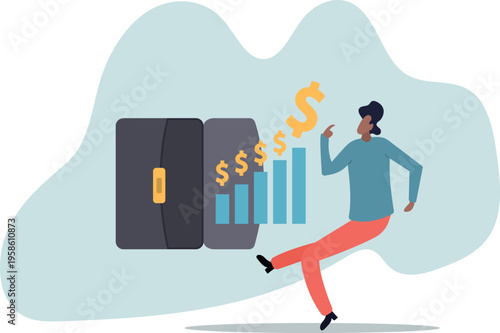 Investment dividends growth, increase profit and earning, passive income from stock market return, saving interest rate .human life and situation.