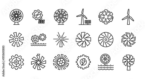 Collection of Diverse Mechanical Gears and Cogwheels for Engineering and Technology Concepts