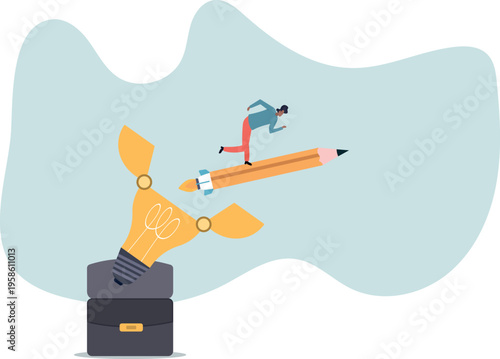 Creativity to create new idea, imagination or invention, inspiration, education or genius idea, writing content .human life and situation.