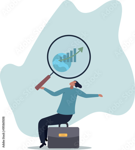 World economic analysis, global investment or international business opportunity research, forecast and analyze financial information .human life and situation.