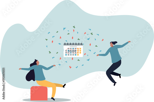 Company holiday for employee to take a break and recharge, employee appreciation day or long holiday happiness.human life and situation.