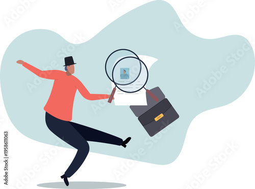 Background check for employment or recruitment, criminal or drug check on candidate or employee, work experience or career history.human life and situation.