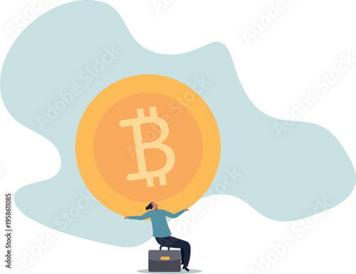 Bitcoin hodl, holder who buy bitcoin or crypto currency for long term investment, crypto investing or believe in Bitcoin independence .human life and situation.