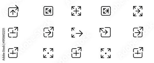 Fullscreen icon, maximize icon symbol, video expand reduce icons button, sign, expand icon, scalable big size window sign, maximize or extend image icon