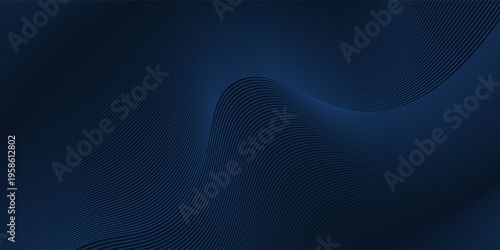 3D modern wave curve abstract presentation background. Luxury paper cut background. Abstract decoration, golden pattern, halftone gradients, 3d Vector illustration. Dark blue background