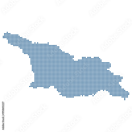 Georgia Dotted Vector Map Blue Tech Connectivity Style with Transparent Background for UI Web