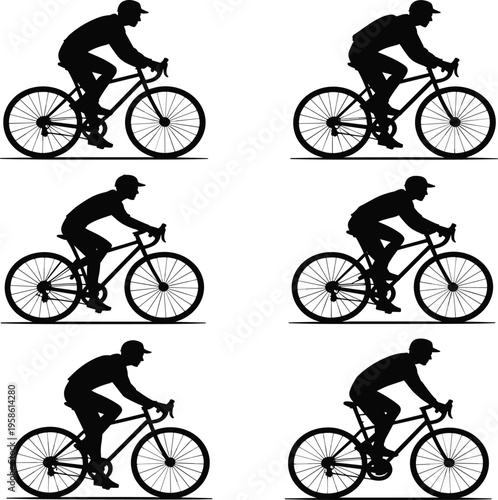 Black and white of B M X bike rider performing jumps BMX bike bicycle cyclist d