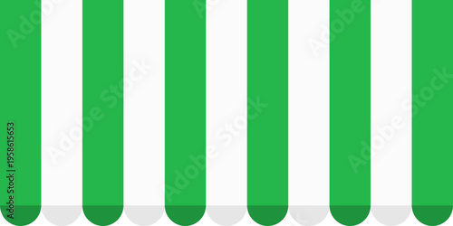 Awning Canopy Stripes Green and White