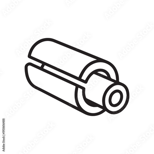 Outline icon of pipe insulation on white background 