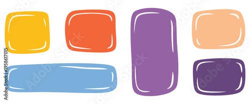 Hand drawn minimalist quote poster set, quote frames blank template set, isolated text box, empty speech bubbles