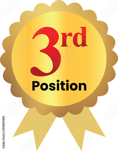 Gold medal award for 3rd position representing achievement and recognition perfect for sports events or competitions
