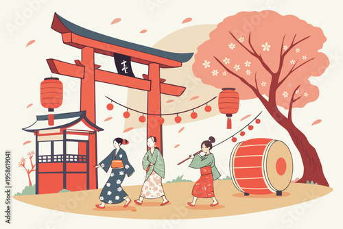 Japanese Festival (Matsuri) Vector