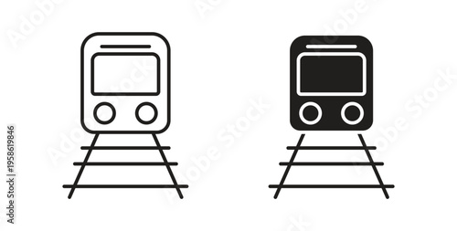 Train icon linear pictogram. Editable Stroke. Isolated Vector Illustration.