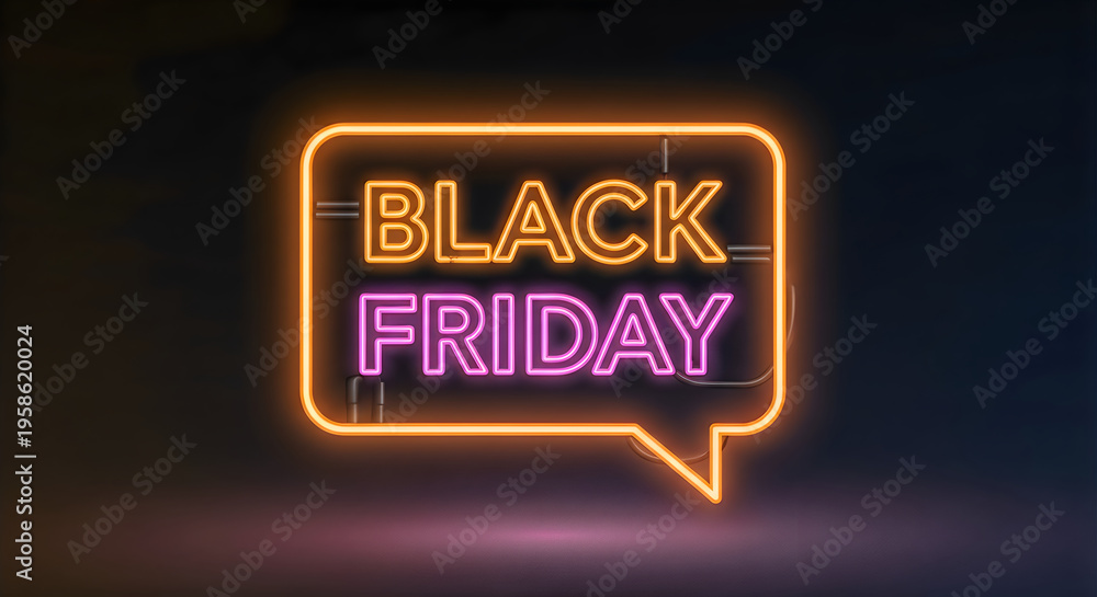 Obraz premium Black friday neon sign