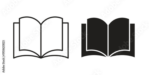 Book icon linear pictogram. Editable Stroke. Isolated Vector Illustration.