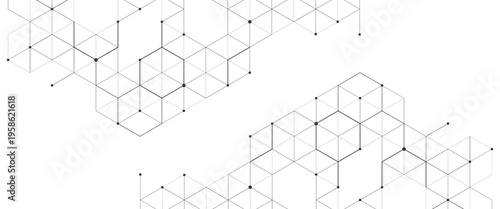 Vector digital geometric hexagonal dots and lines elements medical technology abstract