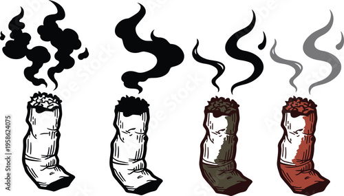 Cigarette smoke comparison illustration