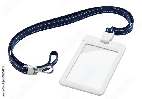 ID Card with Lanyard Icon, Identification Badge Illustration