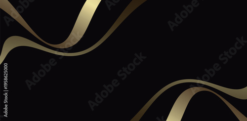 Black gold abstract wave luxury elegant premium flowing background design