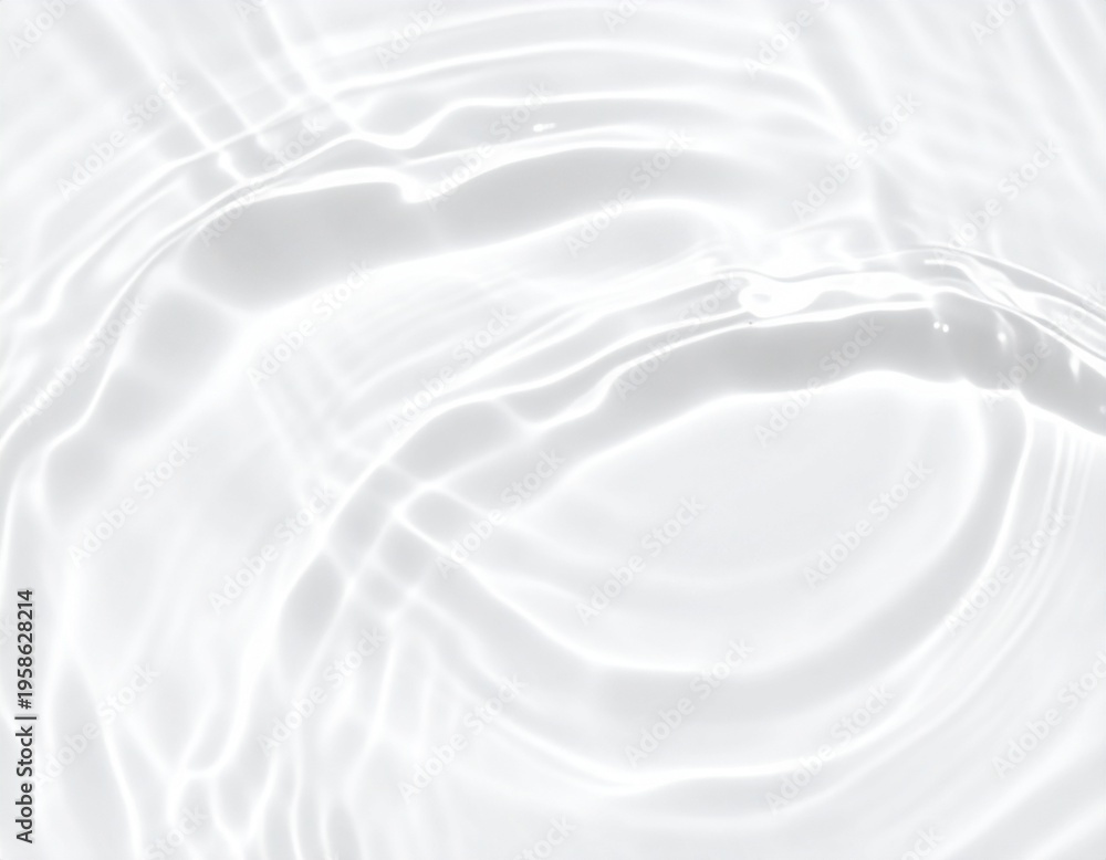 Obraz premium Abstract white water ripples and waves with soft shadows 柔らかな影と波紋が広がる抽象的な白背景の水面 イラスト