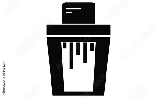 Trash bin delete icon waste container symbol minimal black vector design