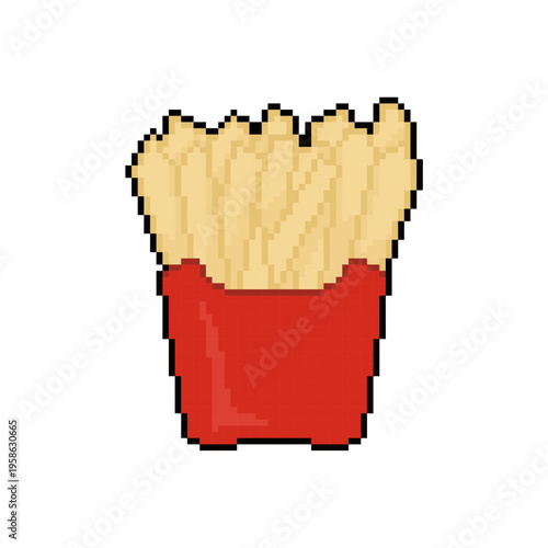 potato french fries pixel art