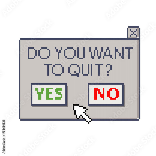 quit pop up bar pixel art