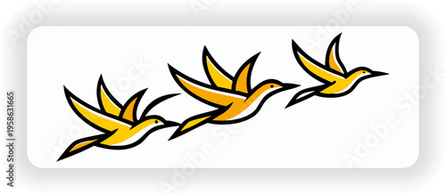 Colorful flying bird cartoon vector illustration in flat style