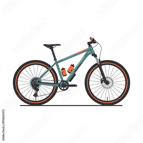 Modern mountain bike isolated on white