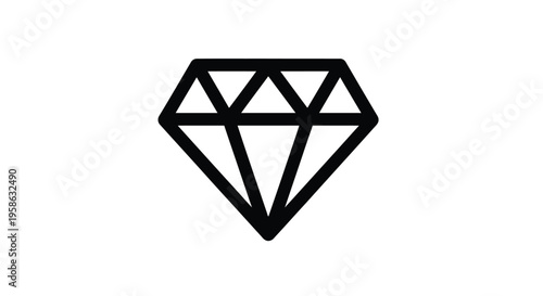 A striking black diamond shape with sharp edges a bold silhouette